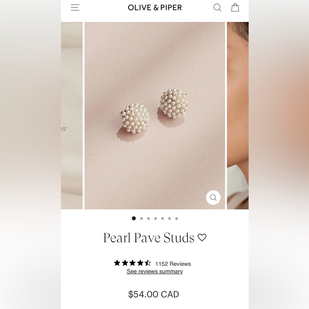 Olive and Piper Pave Pearl Studs